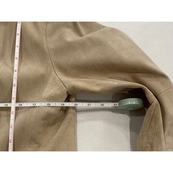 Vintage Liz Claiborne Beige/Tan Suede Blazer / Jacket, Pockets, Size XL - Picture 10 of 14